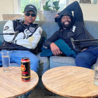 A-Reece and DJ Sbu during the Hustlers Corner interview